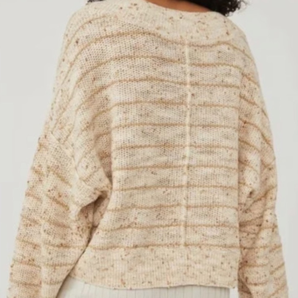 FREE PEOPLE Starlit striped sweater *beige/oatmeal* - Picture 2 of 14